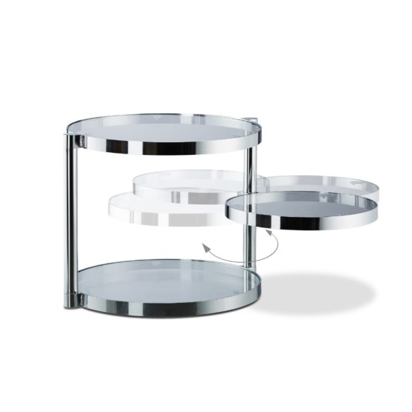 COUCHTISCH aus Glas mit ABLAGEN von RELAXDAYS