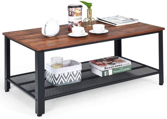 SOFATISCH KAFFEETISCH BEISTELLTISCH mit 2 Etagen von COSTWAY