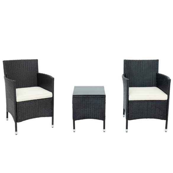 Gartenmöbelset Polyrattan BALCONY furniture set SCHWARZ von GOTUI