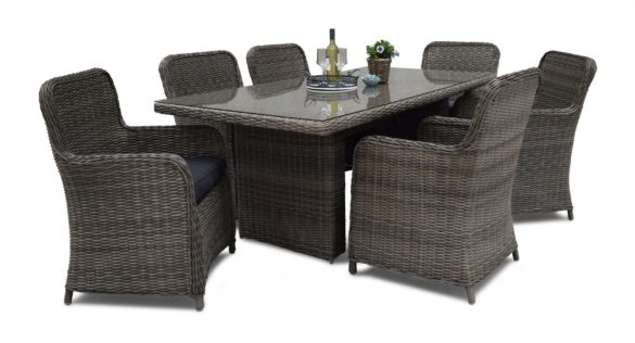 Loungeset RATTAN Dininglounge Ria 14-teilig grau-braun von BELLAVISTA - Home&Garden®