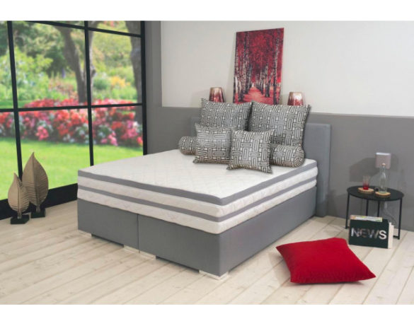 Boxspring Bettgestell APSEN grau 180 cm