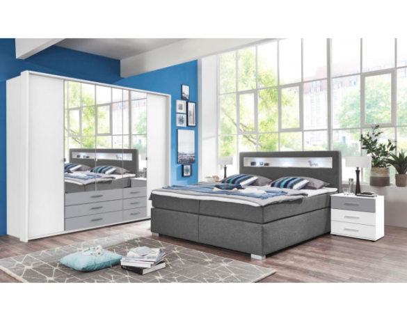 Boxspringbett NEBRASKA graphit ca. 180x200 cm