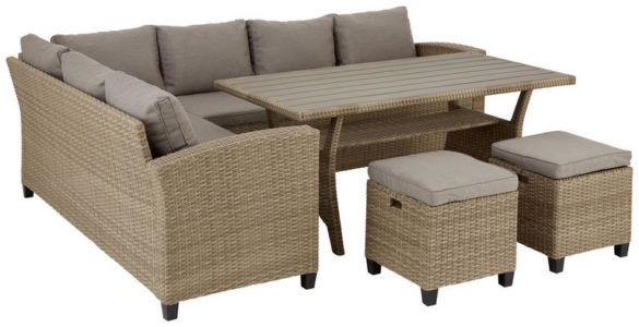 DINING-LOUNGESET Hellbraun von AMBIA GARDEN