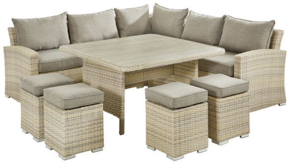 DINING-LOUNGESET SOMMER Taupe, Beige von AMALIO