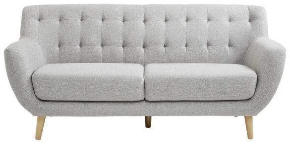 DREISITZER-SOFA Hellgrau von CARRYHOME