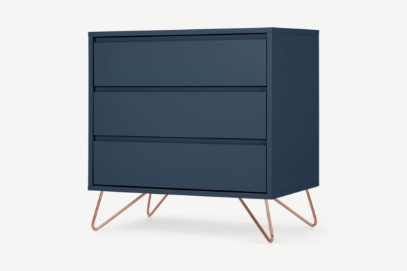 Kommode ELONA Dunkelblau & Kupfer