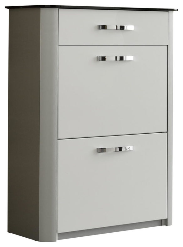 SCHUHSCHRANK Silberfarben, Weiß von MODERANO