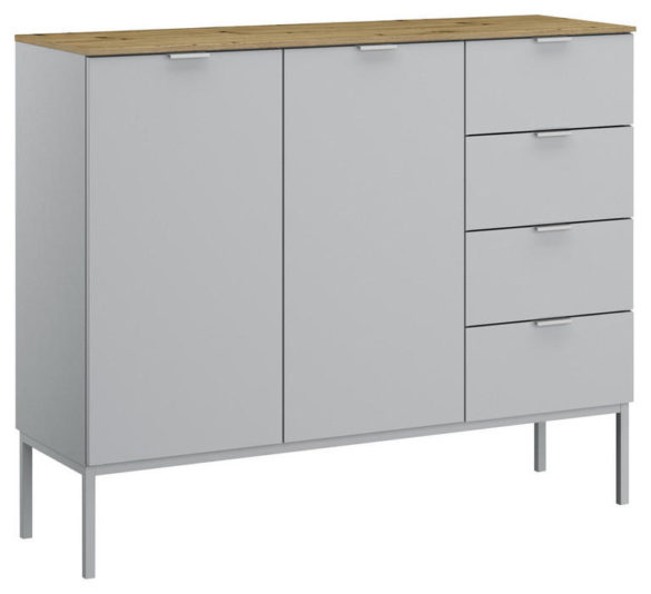 SIDEBOARD Grau, Eichefarben von STYLIFE