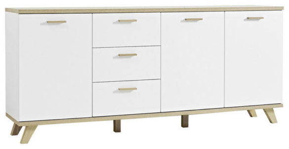 SIDEBOARD Weiß, Eiche San Remo von CARRYHOME