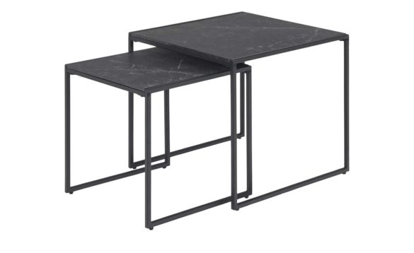 Couchtisch, 2er-Set ORTYGIA Marmor Schwarz