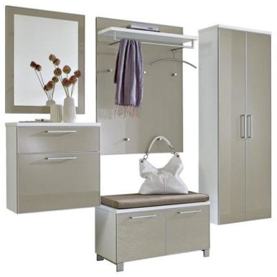 GARDEROBE Weiß, Taupe