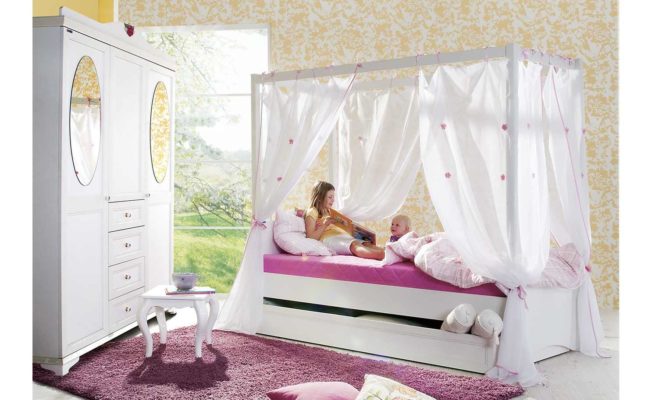 42% sparen - Himmelbett FAIRYTALE Weiß 90x200 cm - nur 444,49€ | Cherry Möbel