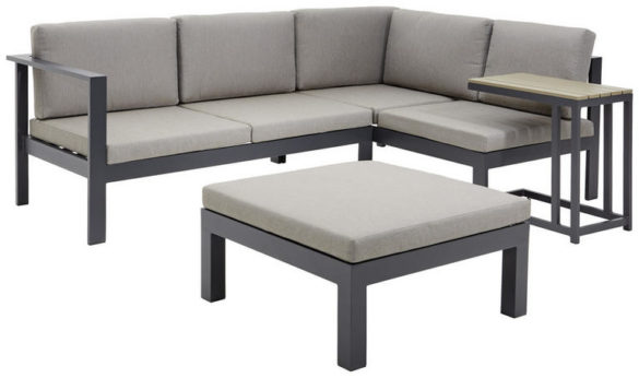 LOUNGEGARNITUR SOMMER Anthrazit, Taupe Aluminium von AMALIO