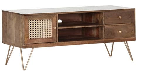 LOWBOARD Mangoholz massiv Braun, Goldfarben von LANDSCAPE