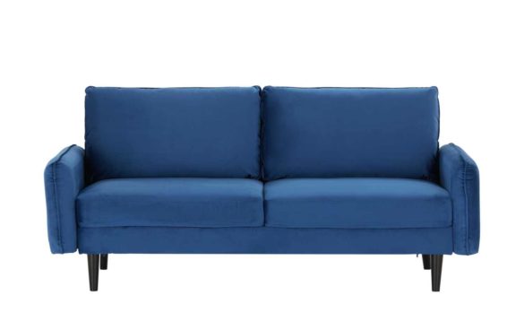 Sofa, 3-sitzig QUEENIE Blau / Schwarz