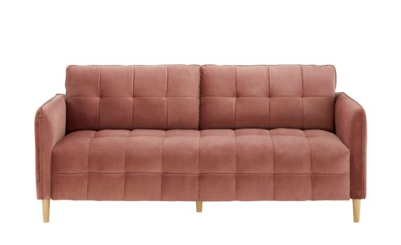 Sofa, 3-sitzig QUESRA Mikrofaser / Buche