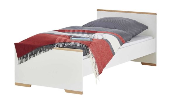 Bett SOE 90x200 cm Weiß - Buche