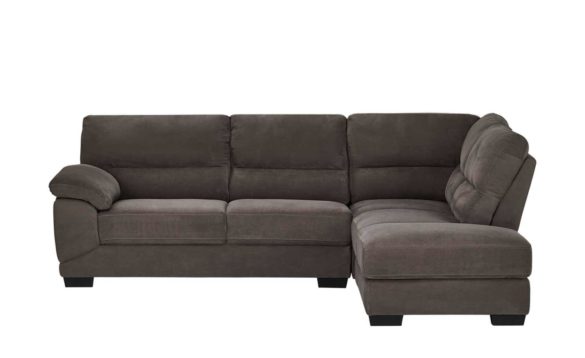 Ecksofa ELAINE Grau / Schwarz