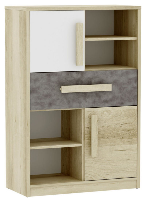 HIGHBOARD Buche Grau, Weiß, Buchefarben von MID.YOU