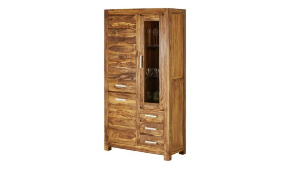 Vitrine AMARILLO Sheesham Honigbraun
