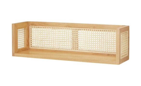 Wandregal PANAREA Eiche / Rattan Beige