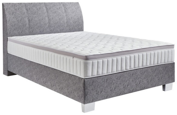 BOXSPRINGBETT Webstoff inkl. Matratze Platinfarben 140x200 cm von HOM'IN