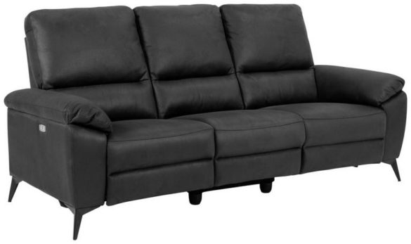 DREISITZER-SOFA Lederlook, Mikrofaser Grau