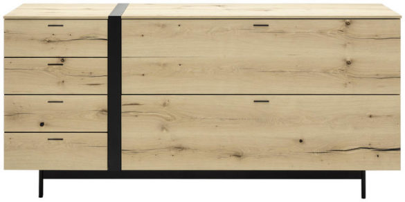 SIDEBOARD Balkeneiche furniert Anthrazit von LIVETASTIC