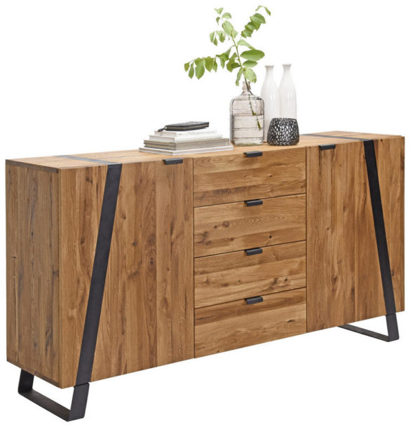 SIDEBOARD Wildeiche massiv Schwarz von LANDSCAPE