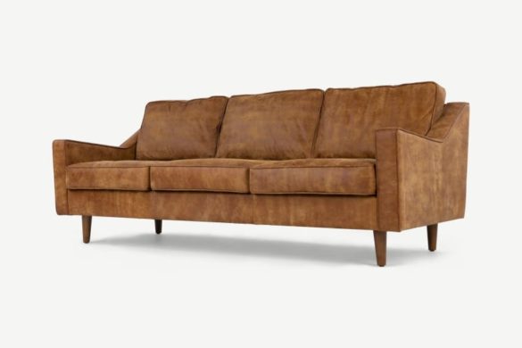 3-Sitzer-Sofa DALLAS Premium-Leder in Outback Tan