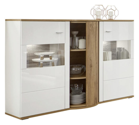 HIGHBOARD Weiß, Eichefarben von STYLIFE