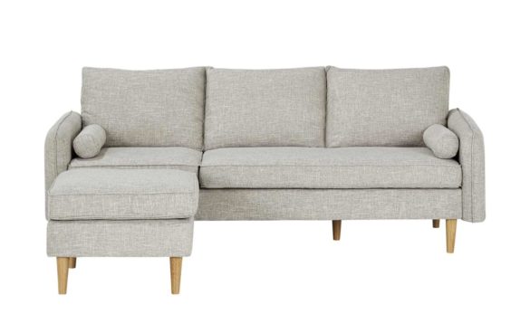 Sofa mit Hocker QUINN Webstoff / Gummibaum