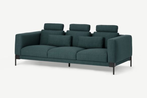 3-Sitzer-Sofa DAXTON wacholderblaues Geflecht