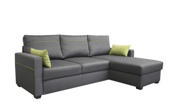 Ecksofa SIMBIA Grau / Grün