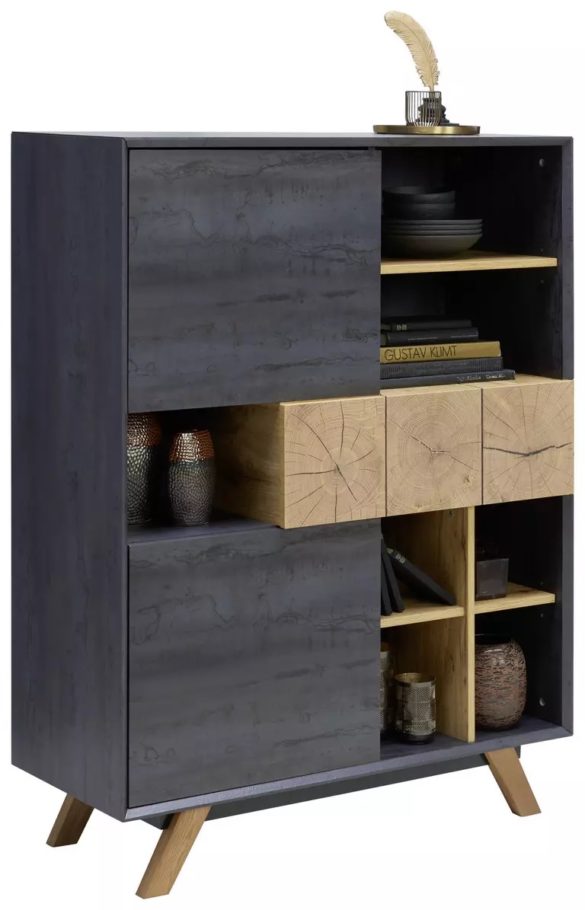 HIGHBOARD Eichefarben, Dunkelgrau von CARRYHOME