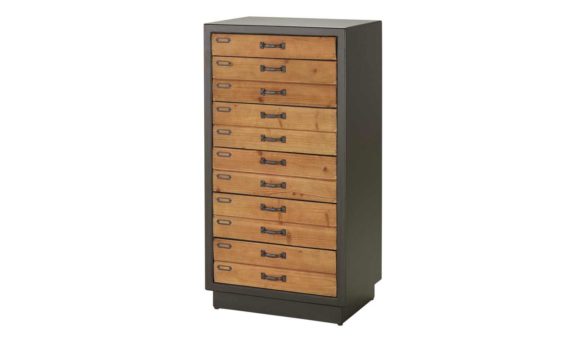 Apothekerkommode PARMA Tannenholz / Schwarz