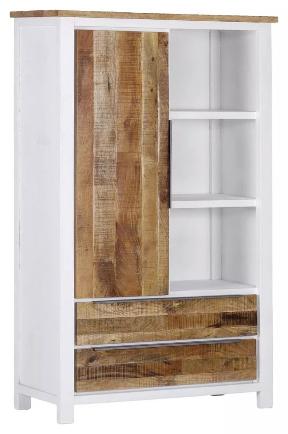 HIGHBOARD Akazie, Mangoholz massiv Naturfarben, Weiß von LANDSCAPE