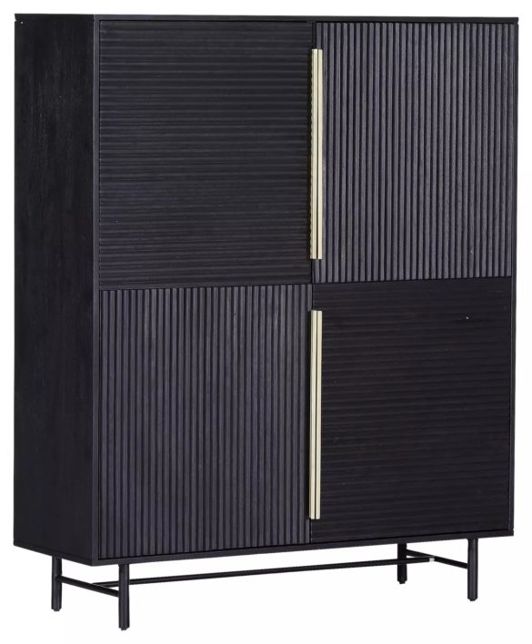 HIGHBOARD Akazie massiv Schwarz von LANDSCAPE