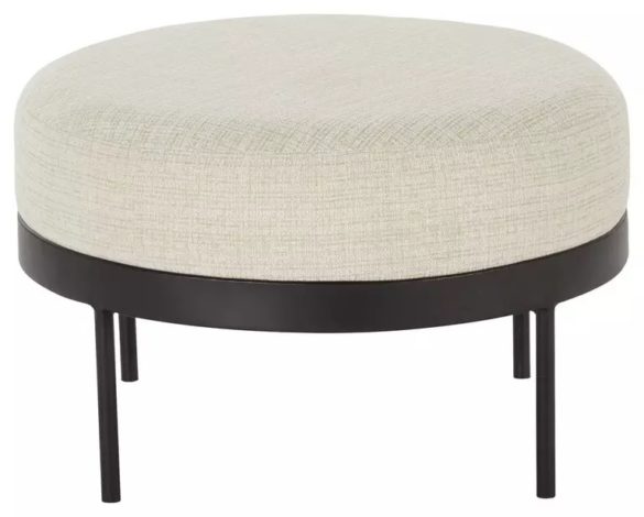 HOCKER Leinenoptik Schwarz, Beige von XORA