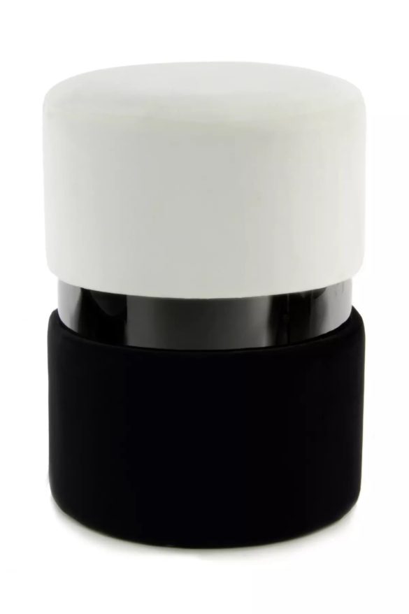 HOCKER Samt Kiefer Creme, Schwarz