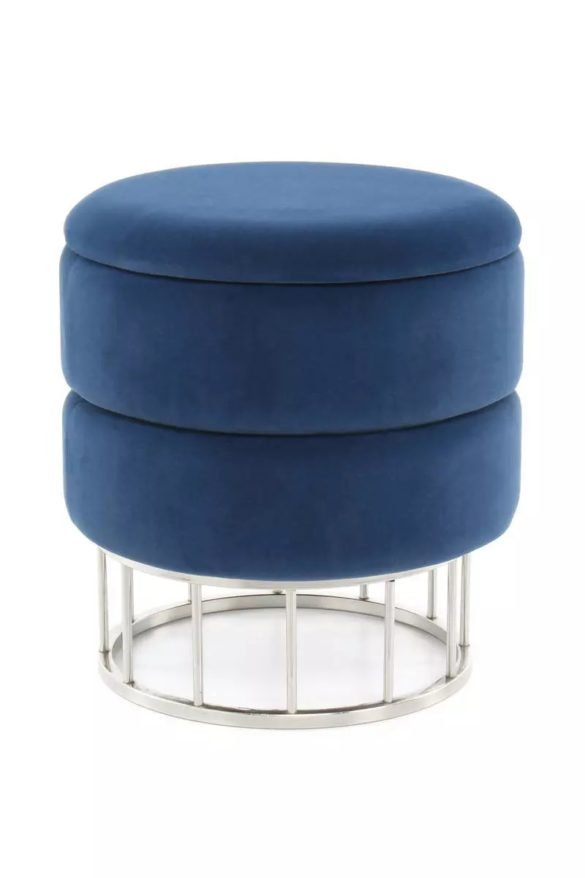 HOCKER Silberfarben, Dunkelblau