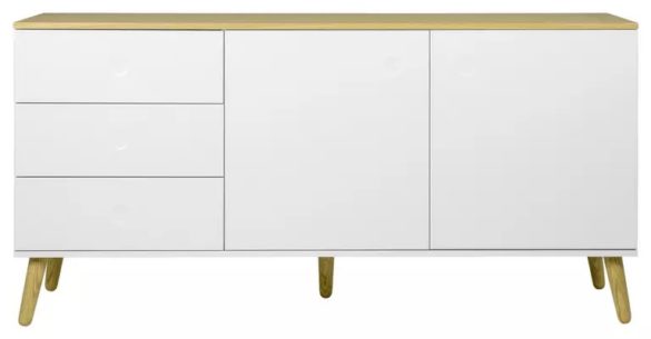 SIDEBOARD Eiche furniert Weiß, Eichefarben 162 cm von AMBIA HOME