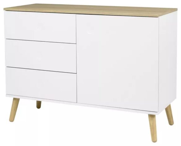 SIDEBOARD Eiche furniert Weiß, Eichefarben von AMBIA HOME