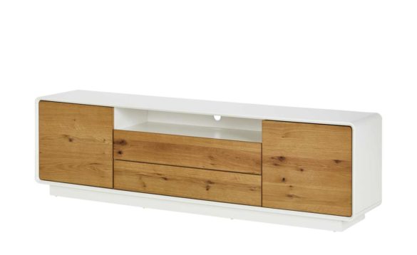TV-Lowboard BRUNECK Weiß / Asteiche