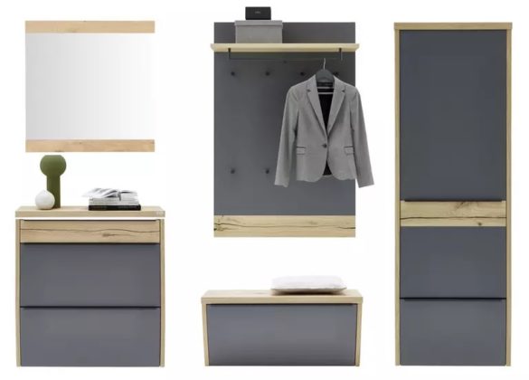 GARDEROBE Grau, Eichefarben von DIETER KNOLL