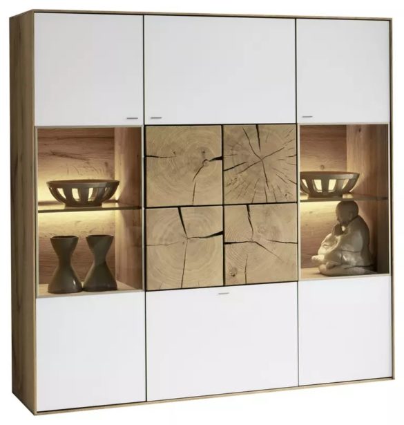 HIGHBOARD Kerneiche vollmassiv, Weiß, Eichefarben von VALNATURA