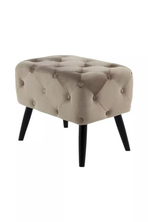 HOCKER Kiefer, Kautschukholz Schwarz, Taupe