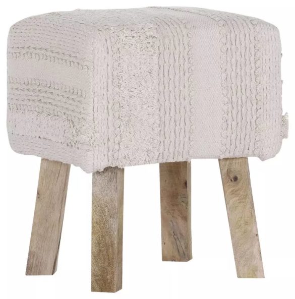 HOCKER Webstoff Creme, Beige von CARRYHOME