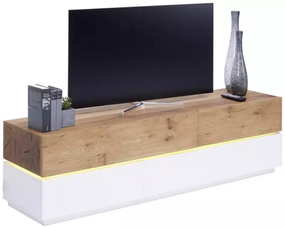 LOWBOARD Eiche furniert Weiß, Eichefarben von NOVEL