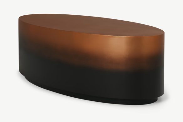 Ovaler Couchtisch SULTA Kupfer & Schwarz Ombre